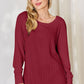 Basic Bae Full Size Ribbed Round Neck Slit T-Shirt