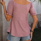 Ruched V-Neck Flounce Sleeve Blouse