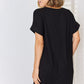 Zenana Full Size Rolled Short Sleeve V-Neck Dress - Brand Zenana