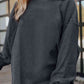 Ribbed Round Neck Drop Shoulder Sweatshirt