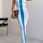 Mia Contrast Wide Strap Slit Midi Dress