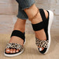 PU Leather Open Toe Low Heel Sandals