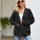 FULL SIZE Open Front Raglan Sleeve Pocketed Cardigan