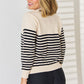 Striped Button Up Long Sleeve Cardigan