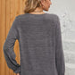 Ruched Round Neck Flounce Sleeve T-Shirt