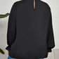 Plus Size Round Neck Flounce Sleeve Blouse