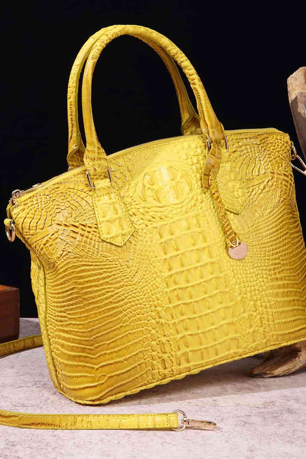 Ava Mea PU Croc Leather Handbag