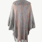 One Size Multicolored Fringe Trim Poncho