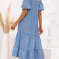 Plaid Off-Shoulder Tiered Midi Dress