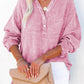 Full Size Buttoned Long Sleeve Blouse