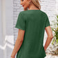 Decorative Button Scoop Neck T-Shirt