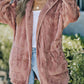 Teddy Hooded Jacket with Pockets