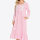 Women's GirlNextDoor Full Size Contrast Lace Trim Ruffle Hem Square Neck Night Dress