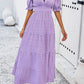Tie Back Short Sleeve Tiered Dress