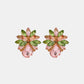Flower Shape Glass Stone Stud Earrings
