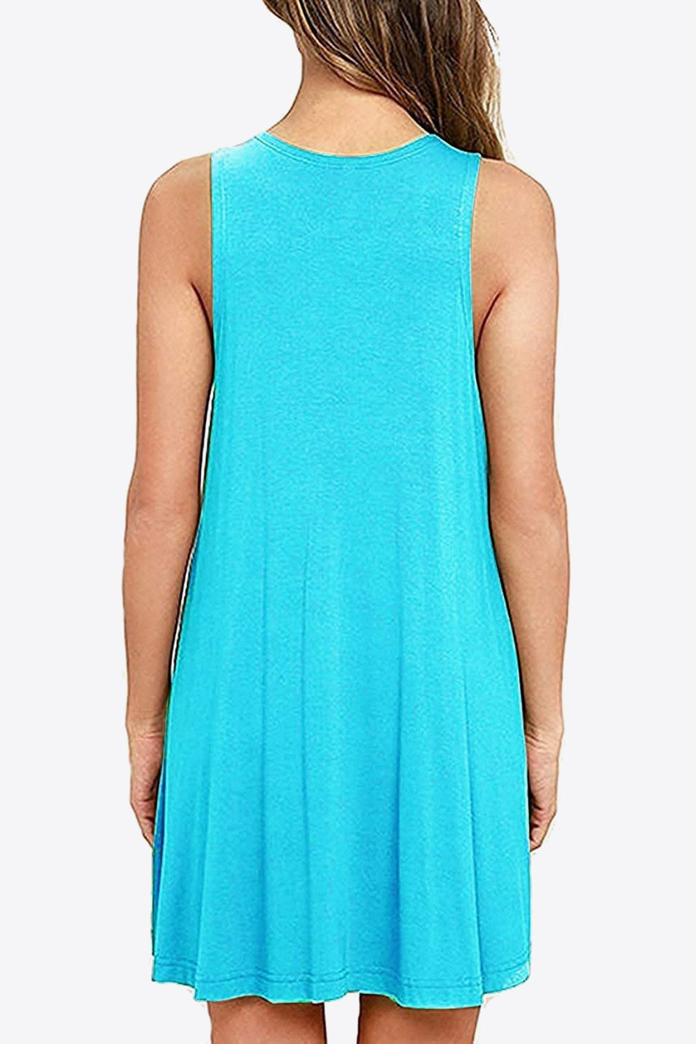 Women's Full Size Round Neck Sleeveless Dress with Pockets