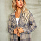 Plaid Button Down Collared Jacket