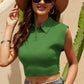 Johnny Collar Sleeveless Knit Top