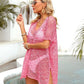 Openwork V-Neck Half Sleeve Cover Up