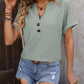 Eyelet Notched Short Sleeve T-Shirt