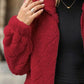 Full Size Fuzzy Pocketed Zip Up Jacket