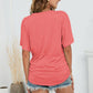 Full Size V-Neck Side Ruched Tee