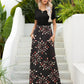 Full Size Printed Round Neck Short Sleeve Maxi Dress