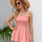 Full Size Smocked Square Neck Baby doll Tank