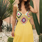 Openwork Sleeveless Embroidery Dress
