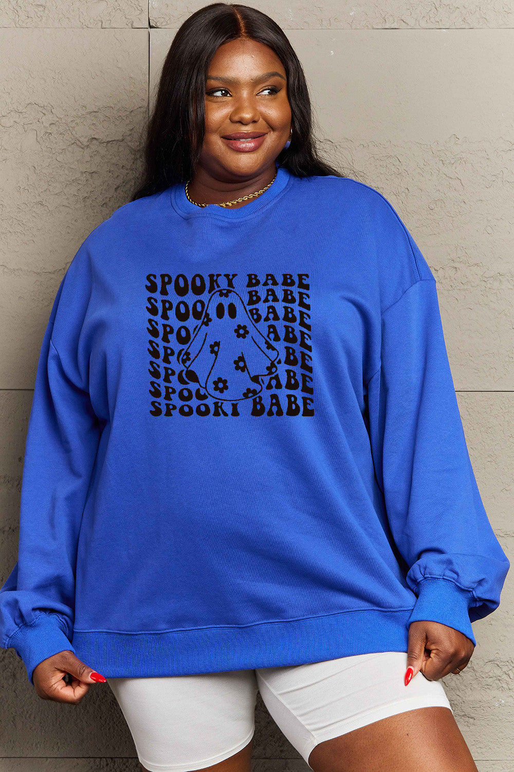 Simply Love Full Size SPOOKY BABE Graphic HALLOWEEN Sweatshirt