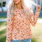 Beauteous Floral Print Round Neck Long Sleeve Tee