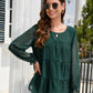 Swiss Dot Flounce Sleeve Blouse