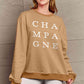 Simply Love Full Size CHAMPAGNE Graphic Long Sleeve Sweatshirt