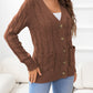 SavannahTree Button Down Cable-Knit Cardigan