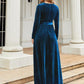 OhSoMaxi Tie Front Round Neck Long Sleeve Maxi Dress