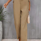 Tie Waist Pocketed Long Pants