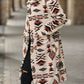 Geometric Pocketed Dropped Shoulder Coat