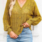 Full Size Openwork V-Neck Cardigan