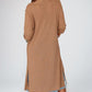 Open Front Long Sleeve Longline Slit Cardigan