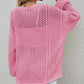 Openwork Button Front Cardigan