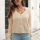 ZeldaMarie Button-Down Dropped Shoulder Ribbed Cardigan