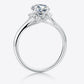 Women's 1 Carat Moissanite 925 Sterling Silver Split Shank Ring