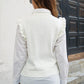 Round Neck Ruffled Sweater Vest