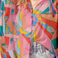 Printed Dolman Sleeve Collared Shirt