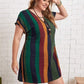 Women's Zabelle Plus Size Striped Short Sleeve Mini Dress