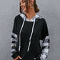 Plaid Drawstring Dropped Shoulder Hoodie