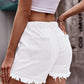 Full Size Drawstring Raw Hem Denim Shorts