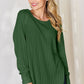 Basic Bae Full Size Ribbed Round Neck Slit T-Shirt