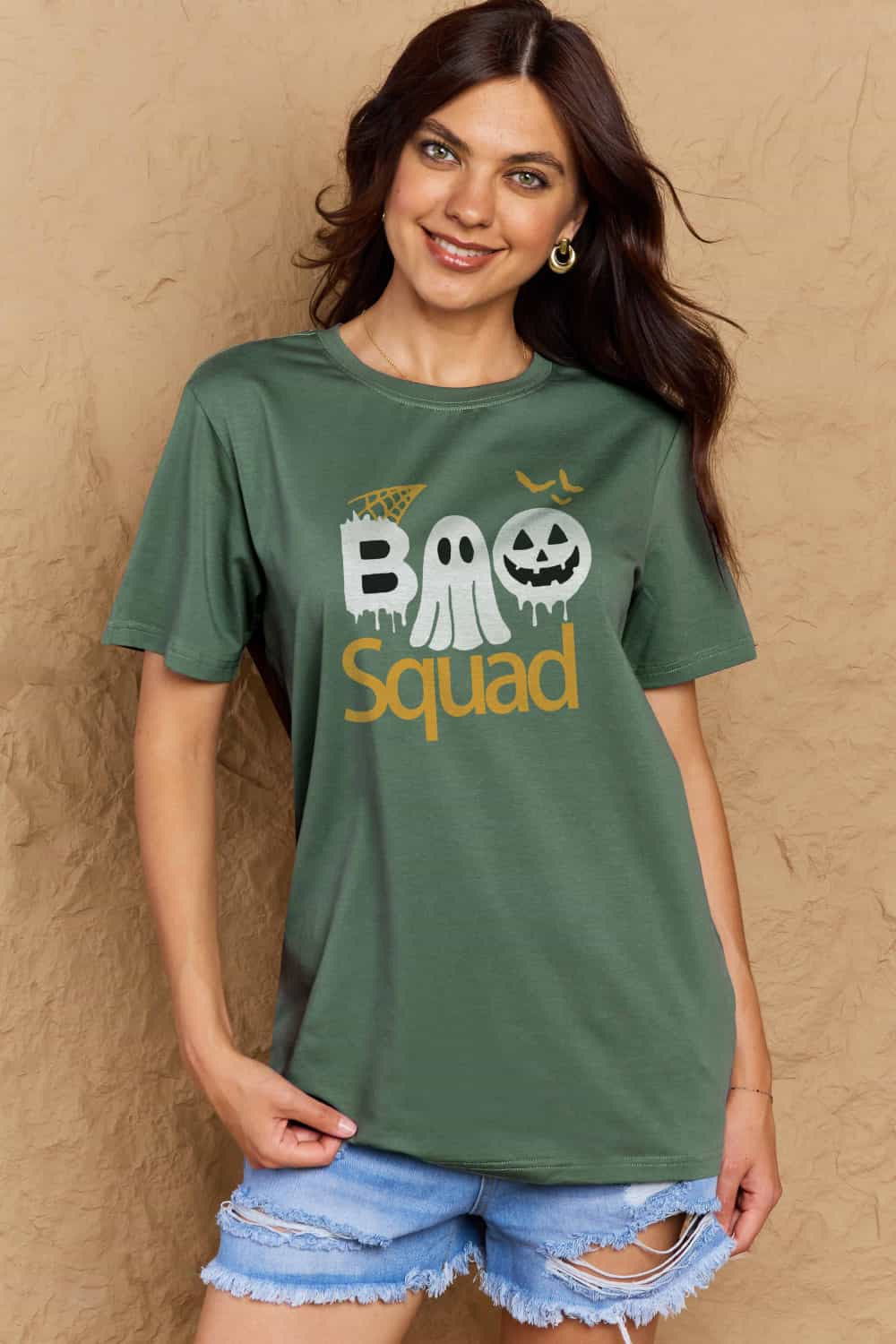 Simply Love Halloween Full Size BOO SQUAD Graphic Cotton T-Shirt