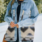 Full Size Collared Neck Dropped Shoulder Denim Jacket